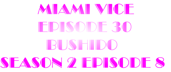          Miami Vice
         Episode 30 
           Bushido
Season 2 Episode 8